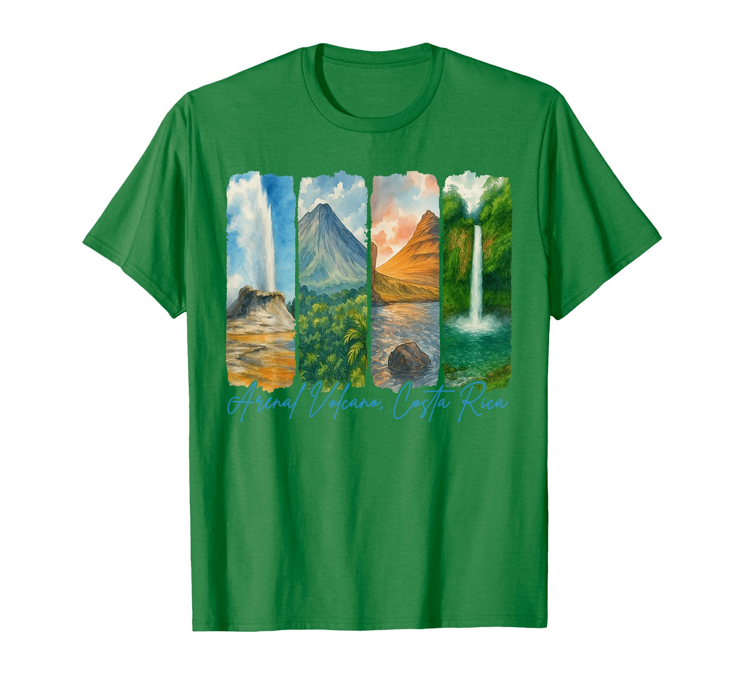 Arenal Volcano Costa Rica Travel Trip Brushstroke Souvenir T-Shirt
