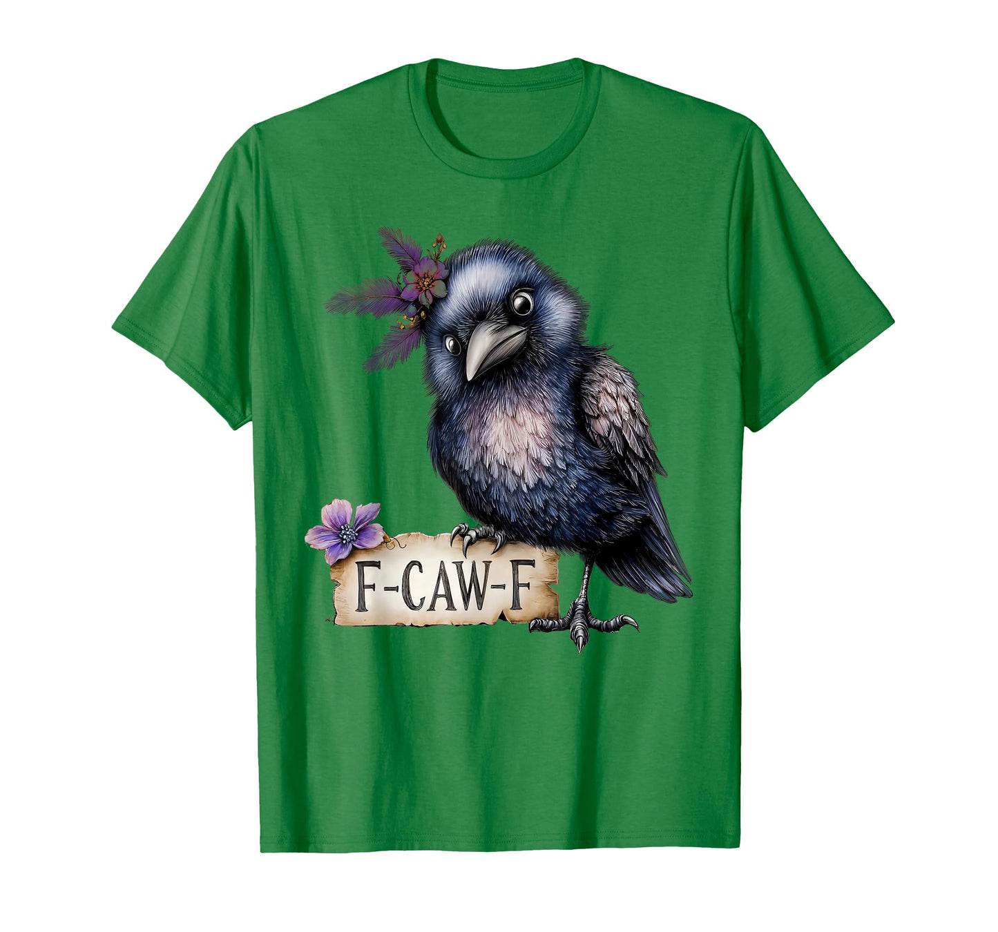 Women F-Caw-F Black Crow Black Bird Funny Halloween T-Shirt