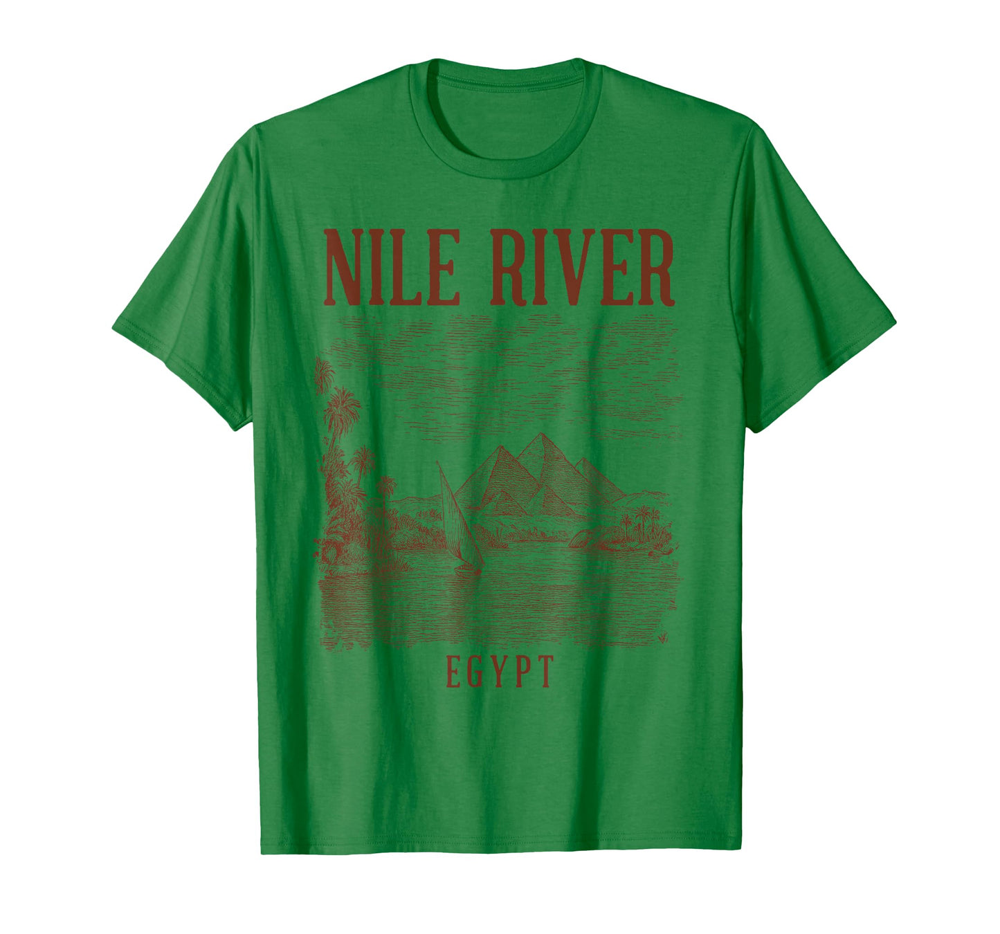 Nile River Egypt Traveling Nature Lover Exploring Pyramid T-Shirt