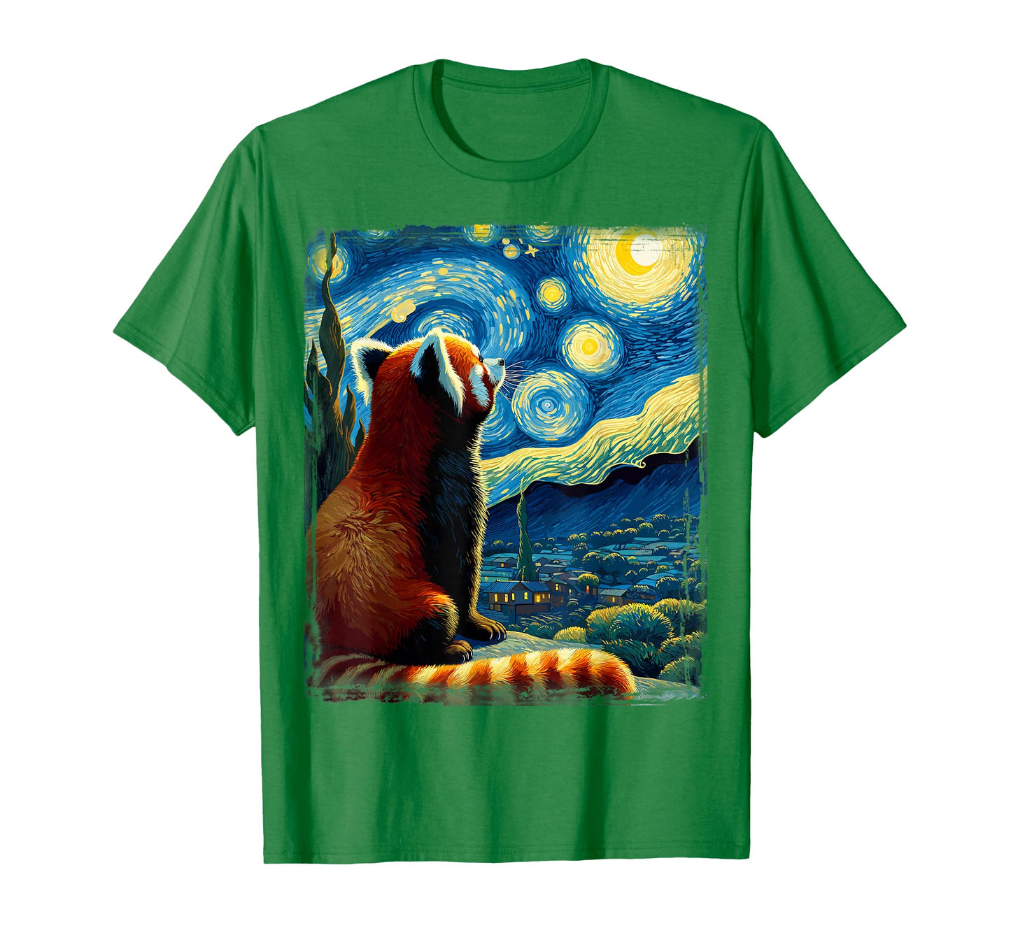 Artistic Red Panda Shirt Van Gogh Starry Night Red Panda T-Shirt