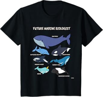 Future Marine Biologist Types of Whales and Dolphins Whale T-Shirt