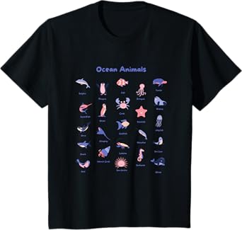 Kids Ocean Animal Shirts Kids Ocean Animal Shirt For Toddler Boys T-Shirt