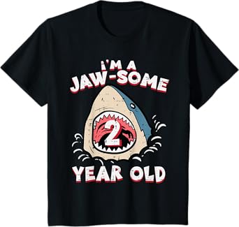 Im Jaw Some 2 Year Old Shark 2nd Birthday Boys Girls Kids T-Shirt