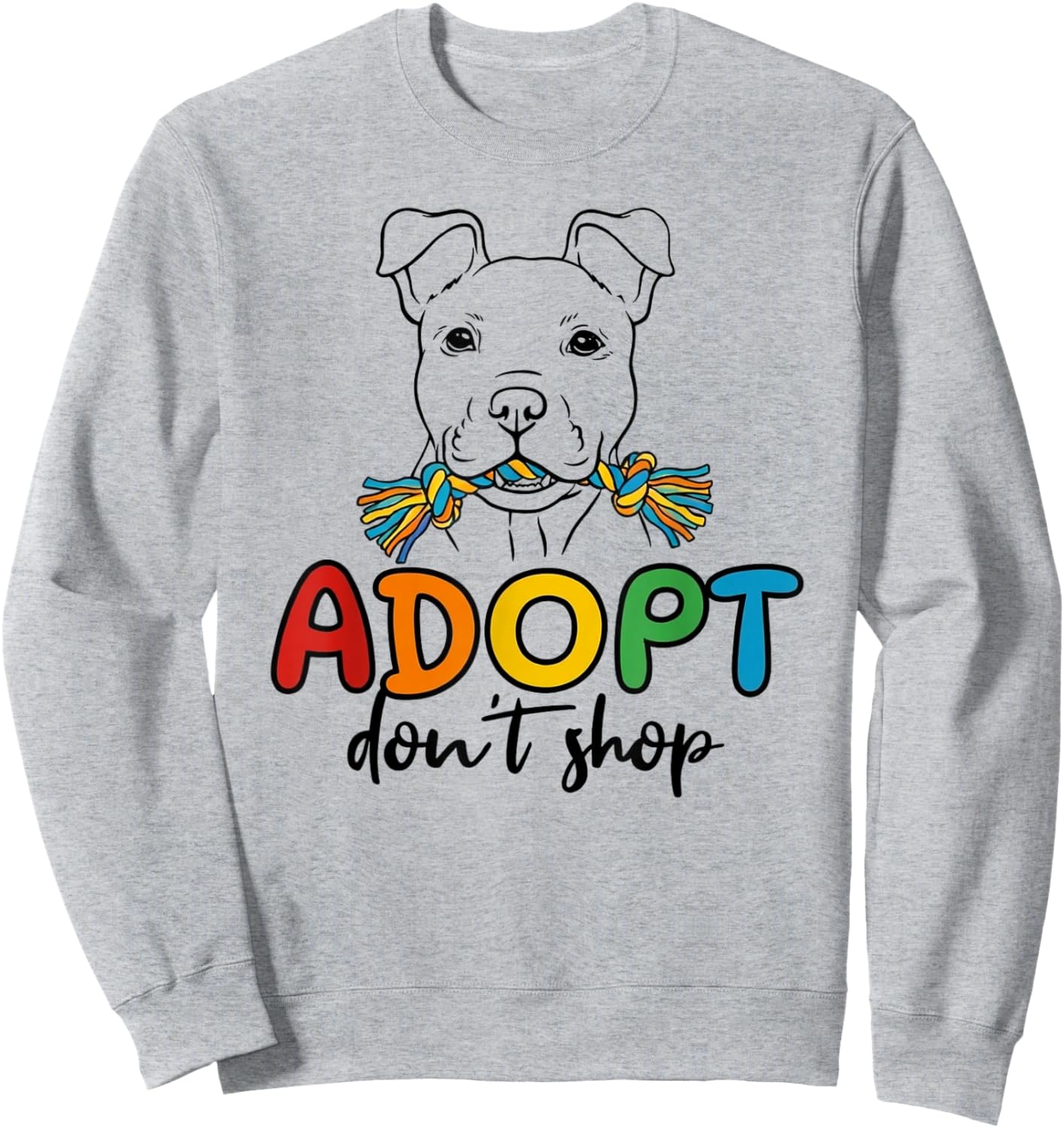 Adopt Don't Shop Rescue Awareness, Colorful Cute Rescue T-Shirt Sweatshirt - Sweatshirt | Ash