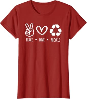 Recycle Earth Day Teacher Teens Recycling Peace Love Recycle Women Girls Kids T-Shirt