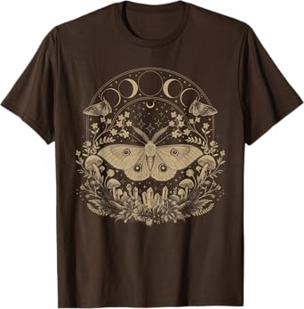 Cute Fairycore Moth Therian Aesthetic Floral for Girls Women T-Shirt