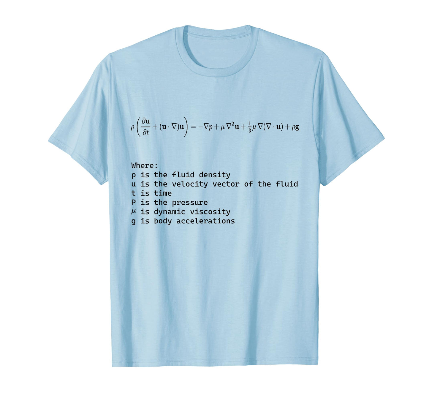 Navier Stokes Equation Fundamental Fluid Dynamics T-Shirt