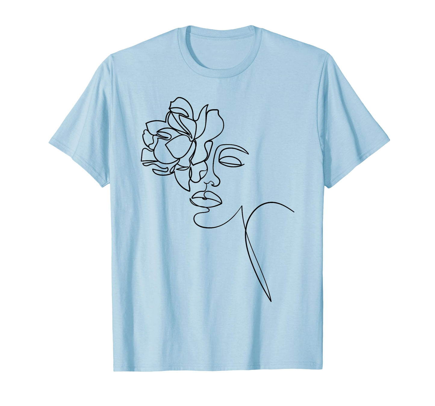 Hand Drawn One Line Art Face T-Shirt