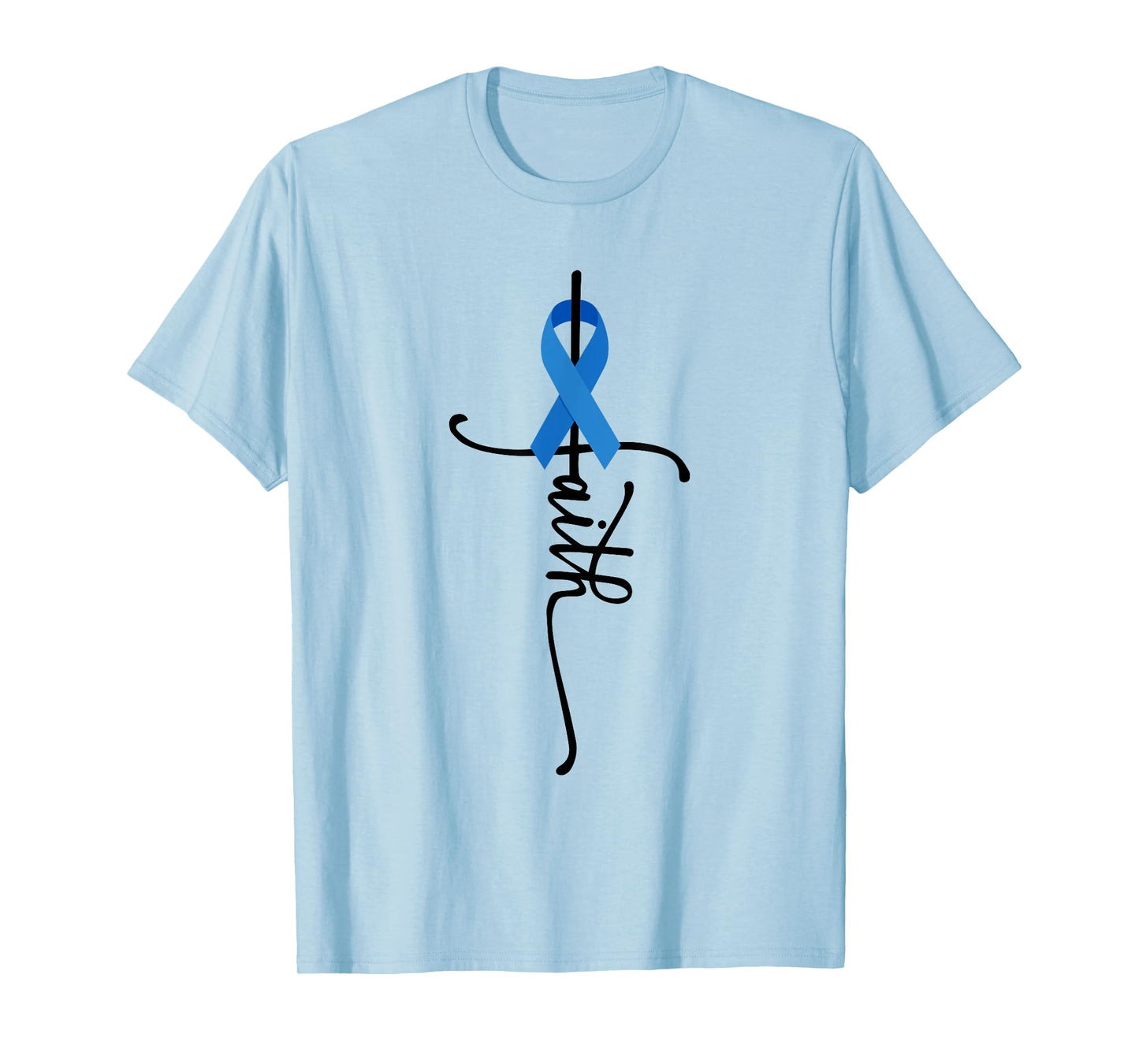 Colon Cancer Awareness Colon Cancer Faith T-Shirt - Grey, Unisex, Short Sleeve, Small