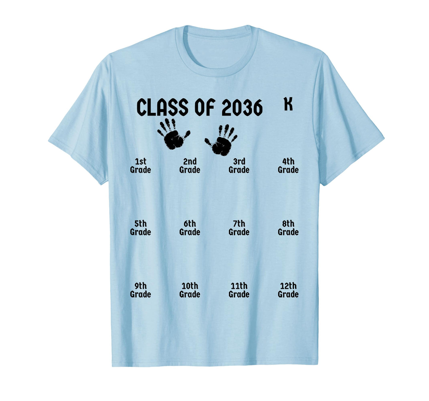 Class Of 2036 Grow With Me Shirt Handprint Graduation Gifts T-Shirt