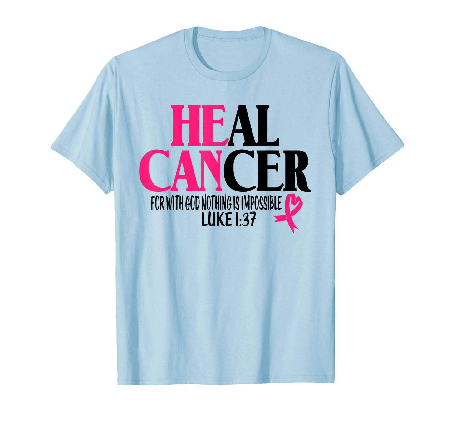 Breast Cancer Fighter Christian God Pink Ribbon Awareness T-Shirt