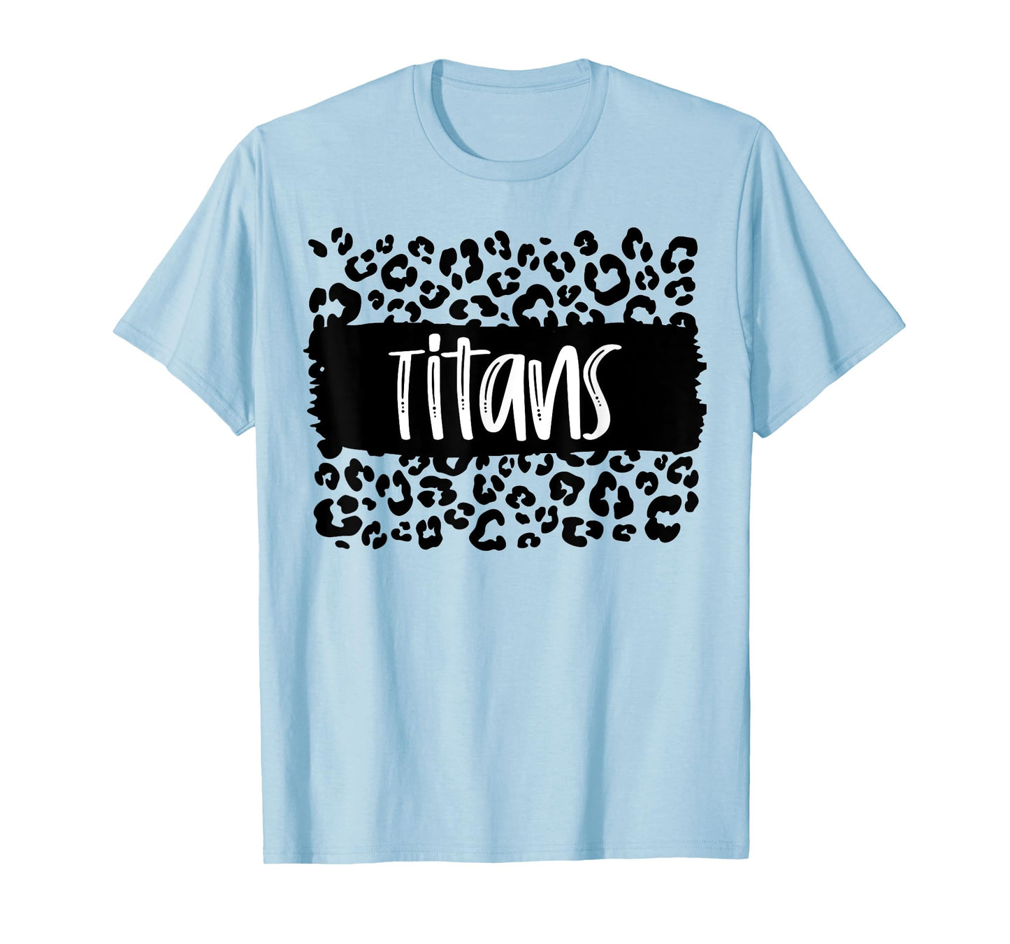 Titans Team Mascot School Spirit Game Night Leopard Print T-Shirt