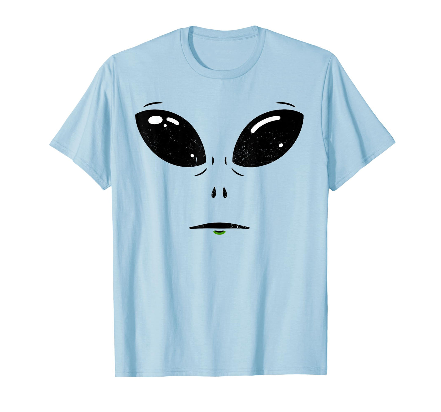 Alien Face Green Funny Halloween Costume for Men WOM T-Shirt