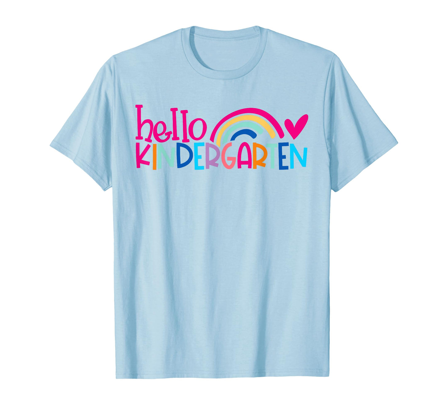 Hello Kindergarten Cute First Day of School Rainbow T-Shirt