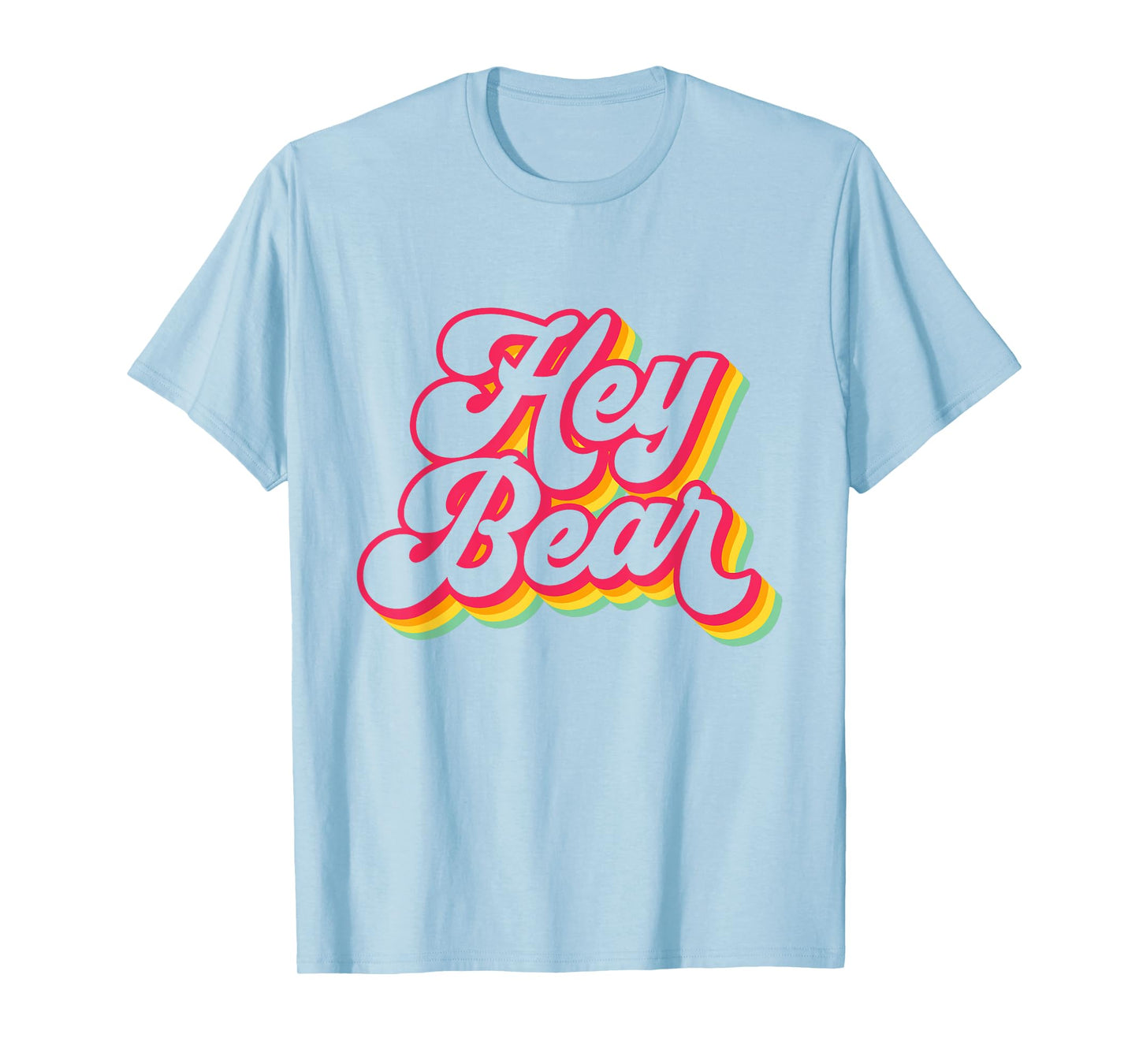 Hey! Bear Funny colour retro groovy T-Shirt