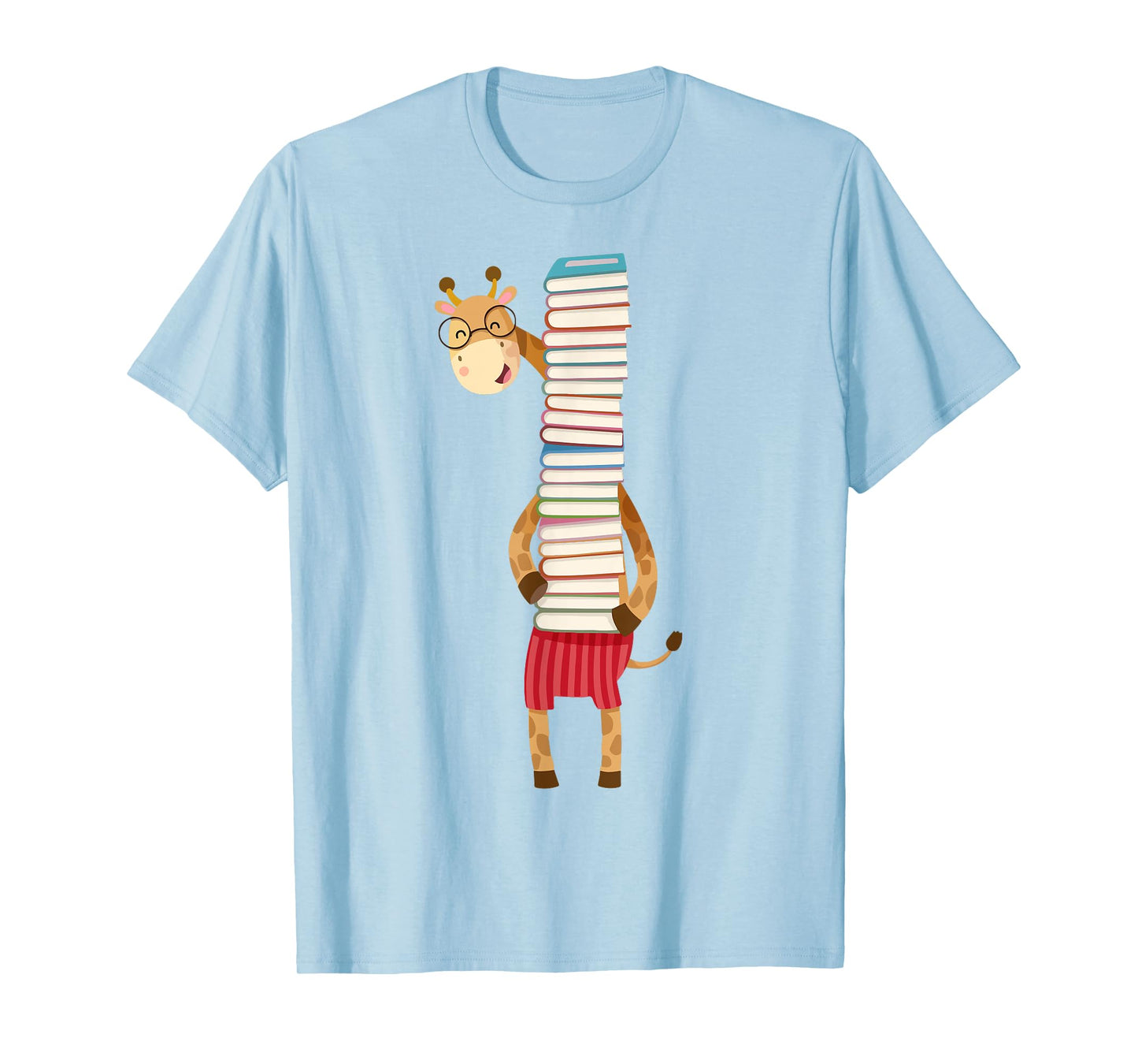 Teacher Reading Giraffe Holding Book Character Kid Boy Women T-Shirt