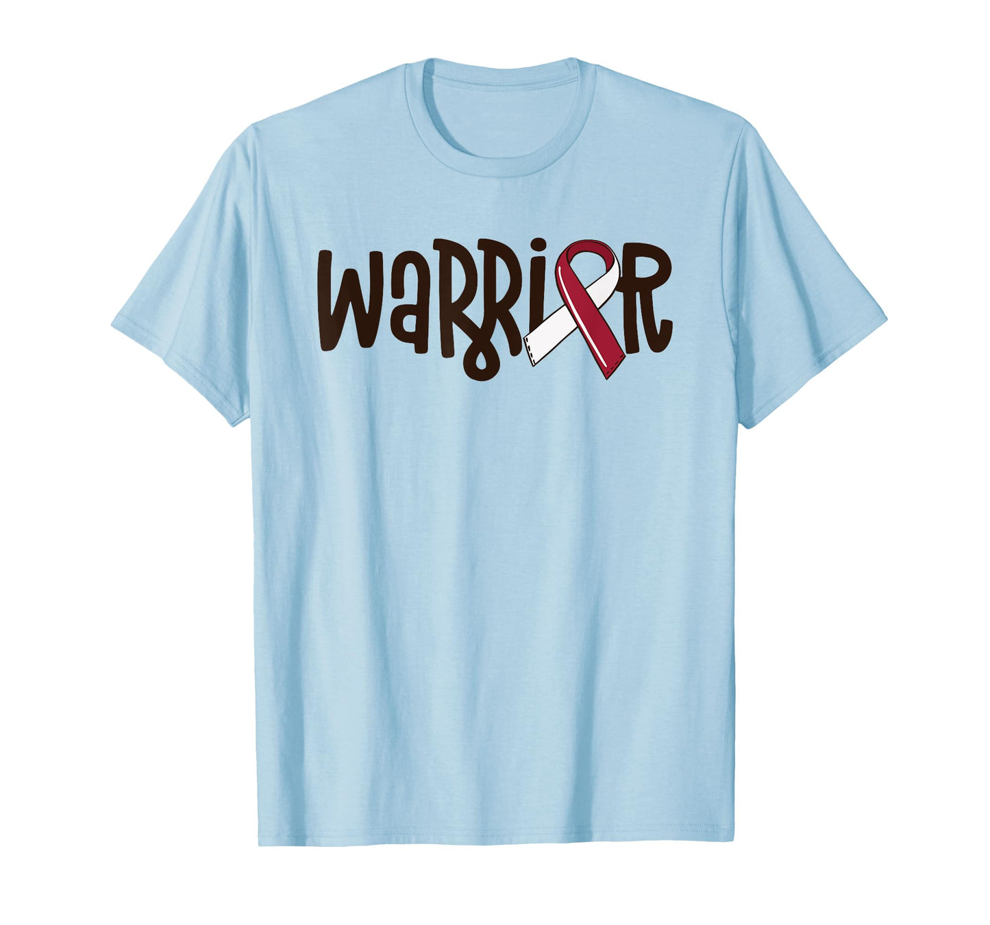 Oral Cancer Warrior Head And Neck Cancer Burgundy Ribbon T-Shirt