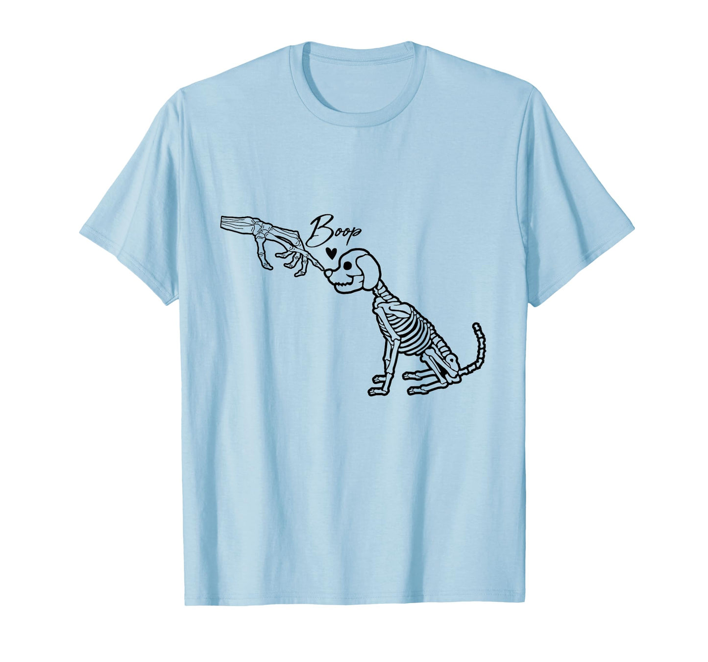Skeleton Hand Boop Skeleton Dog Halloween Pet Love Men Women T-Shirt