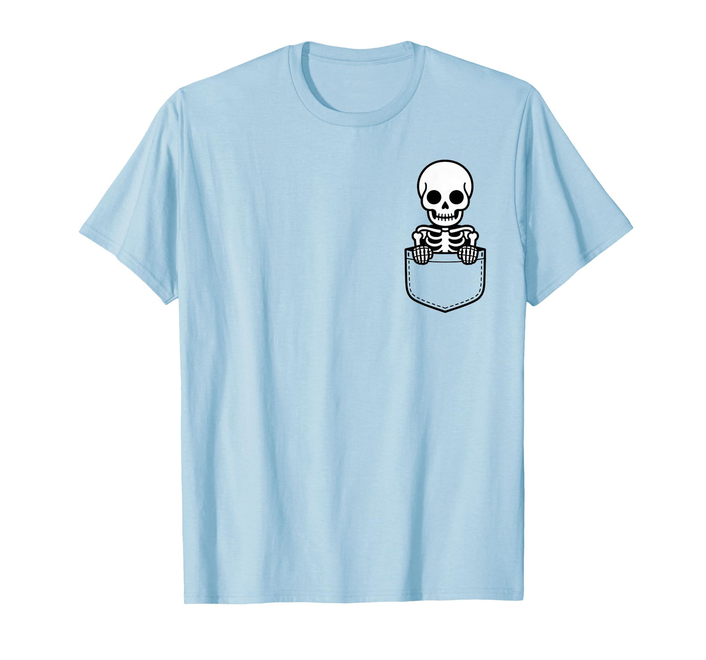 Skeleton in Pocket Cute Halloween Fall Humor T-Shirt
