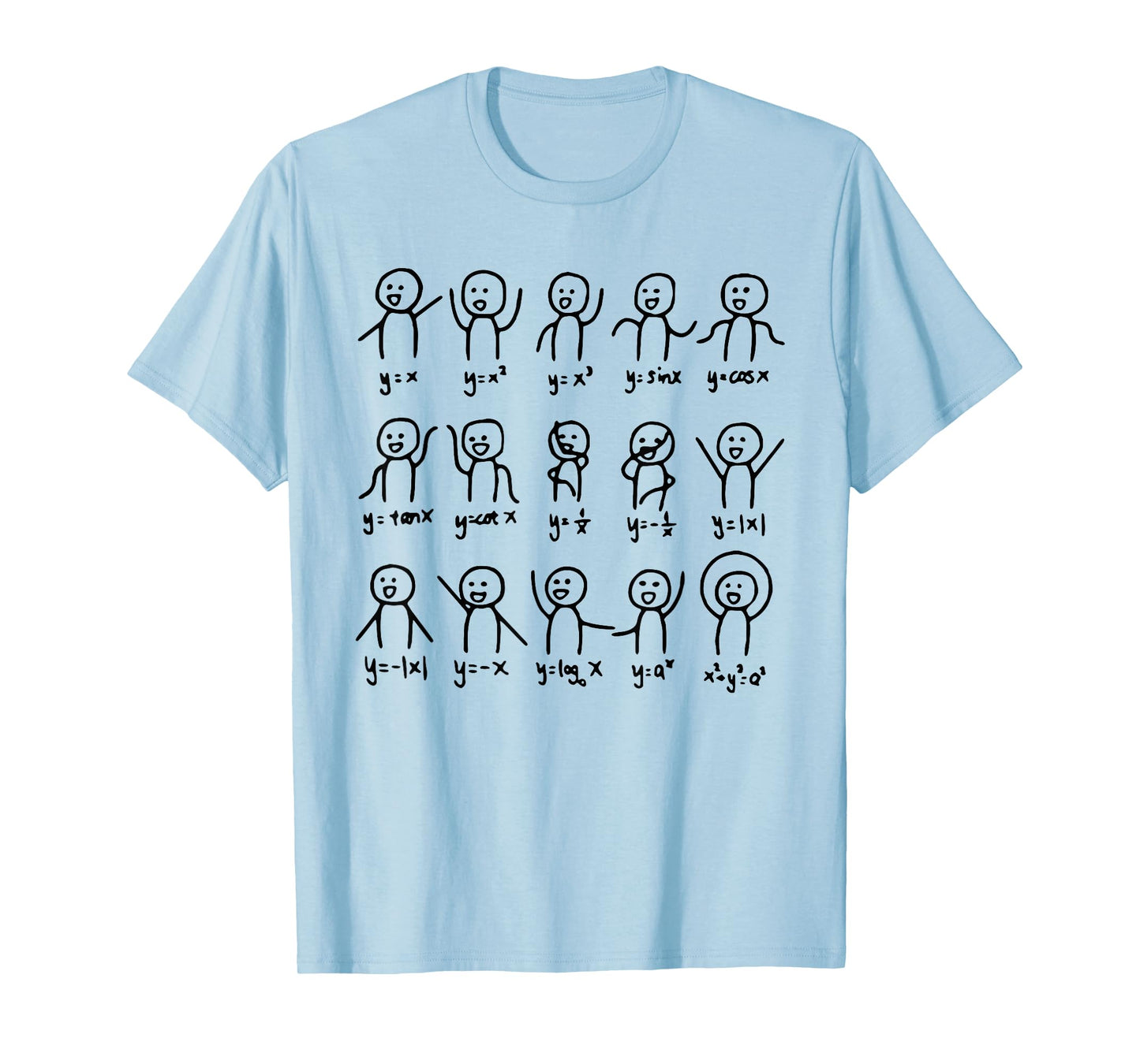Math Stick Figures Funny Math Teacher Lover Women Men Kids T-Shirt
