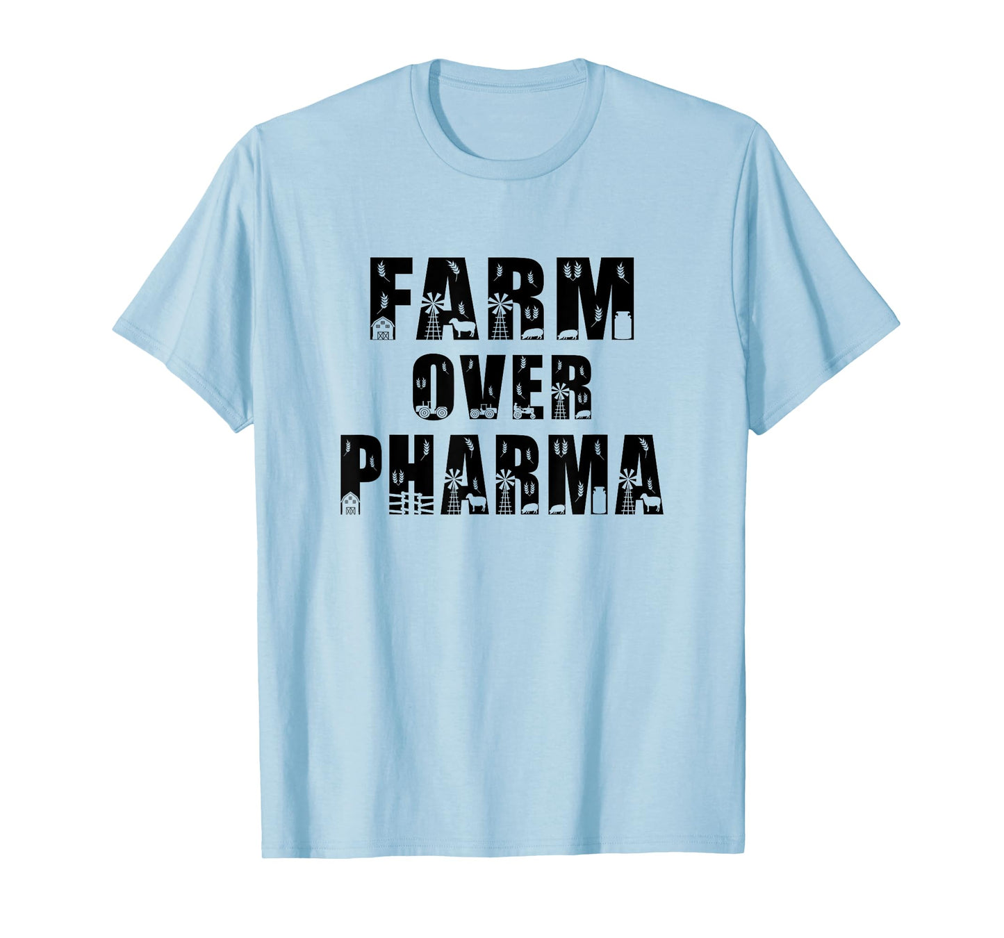 Farm Over Pharma Vegetable Tee T-Shirt, Small, Grey