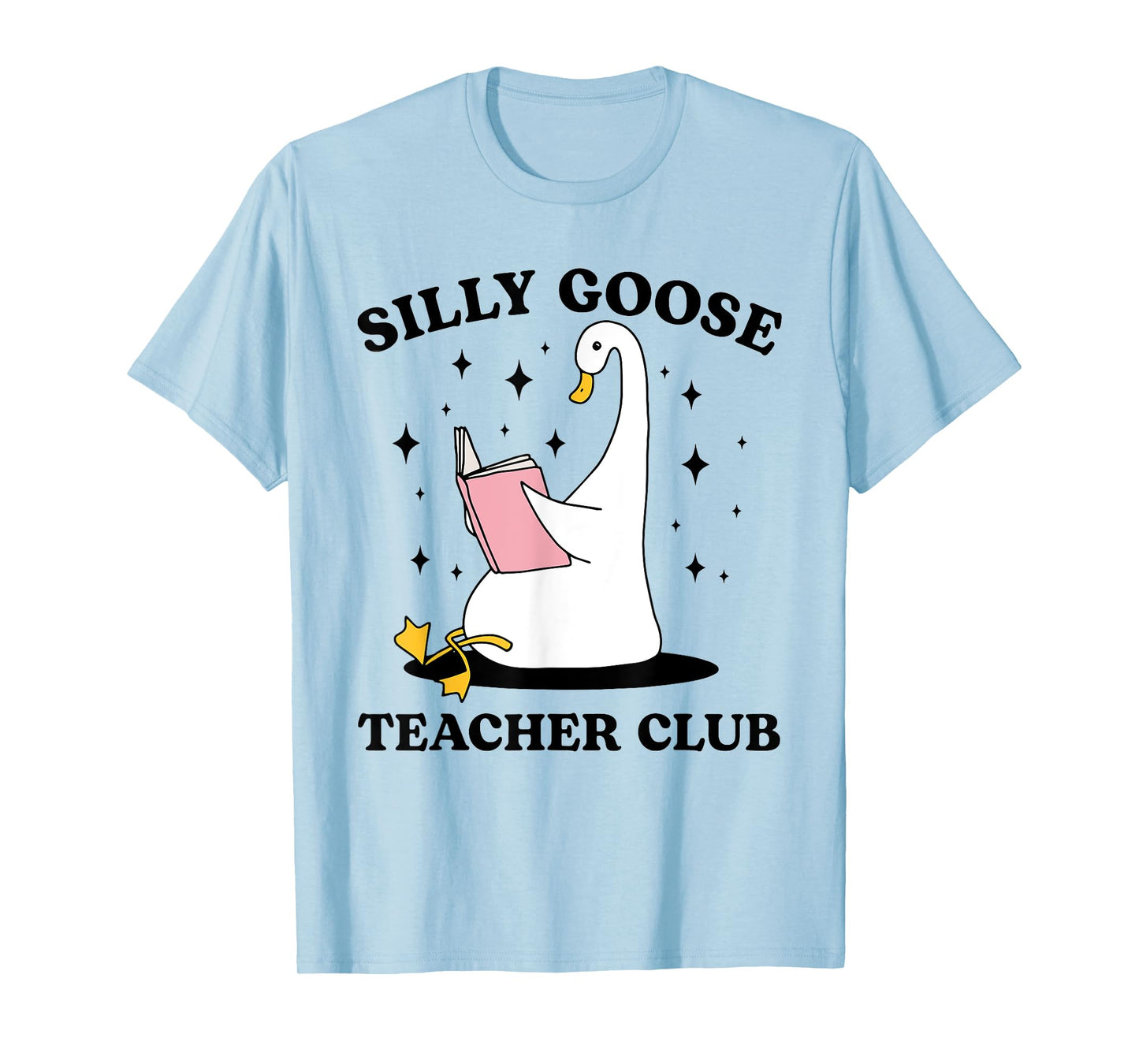 Silly Goose Teacher Groovy Club Silly Goose Book Reading T-Shirt
