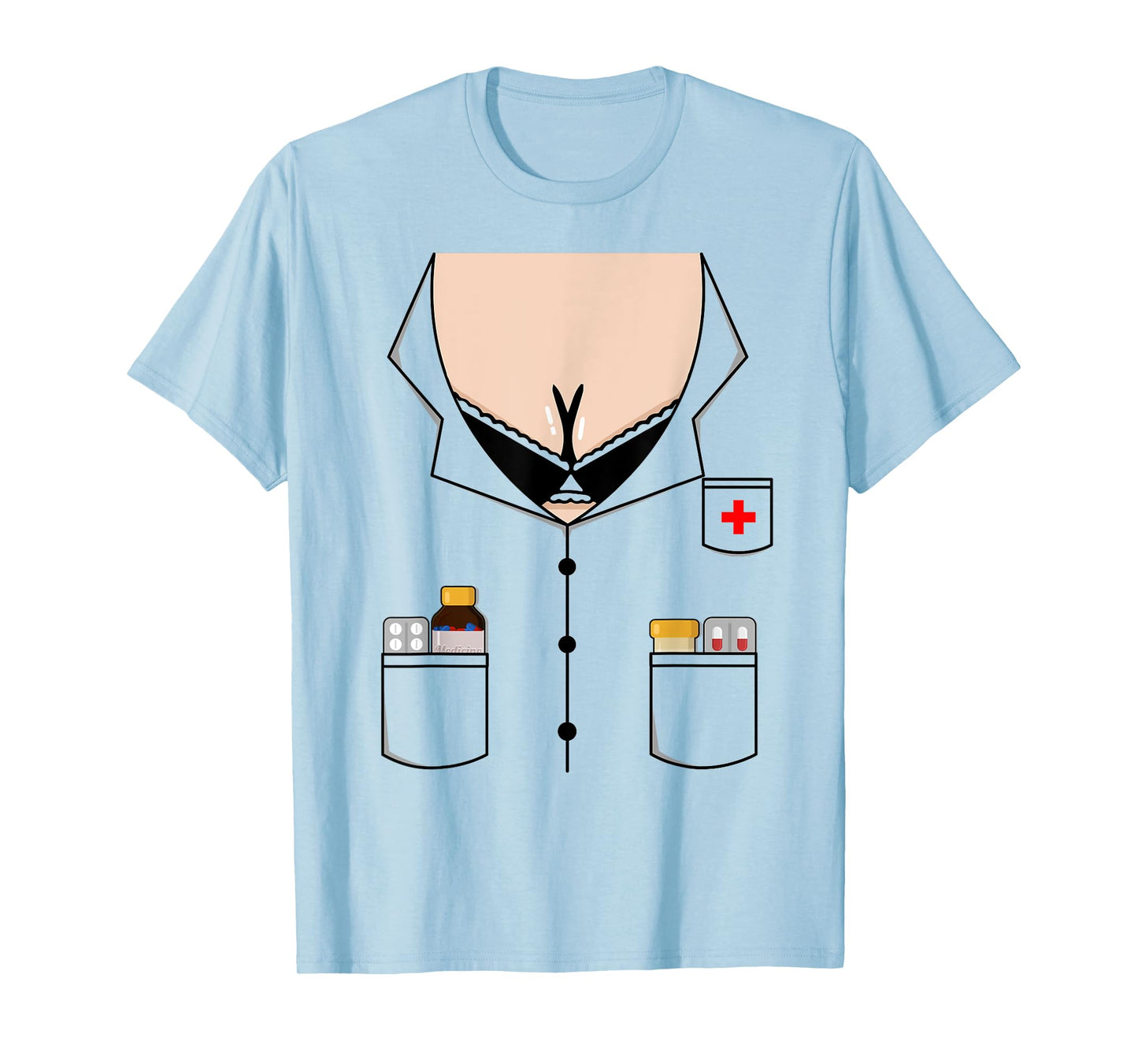 Sexy Nurse Boob Shirt Easy Halloween Costume T-Shirt