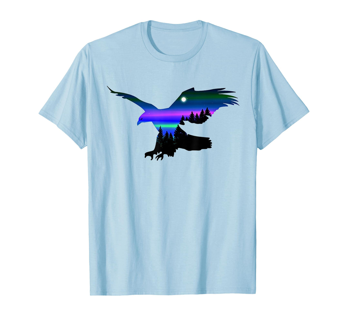 Beautiful Flying Eagle Aurora Sky Silhouette T-Shirt