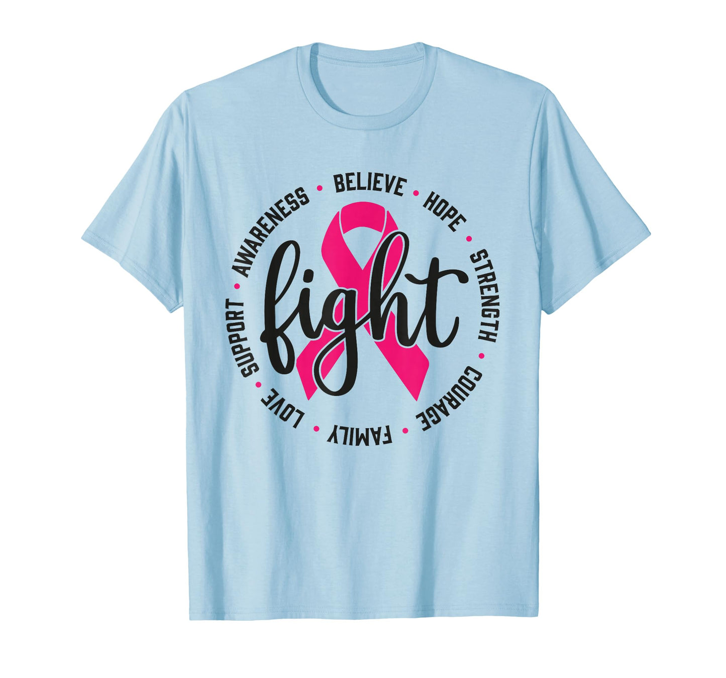 Fight Breast Survivor Pink Ribbon Breast Cancer Awareness T-Shirt