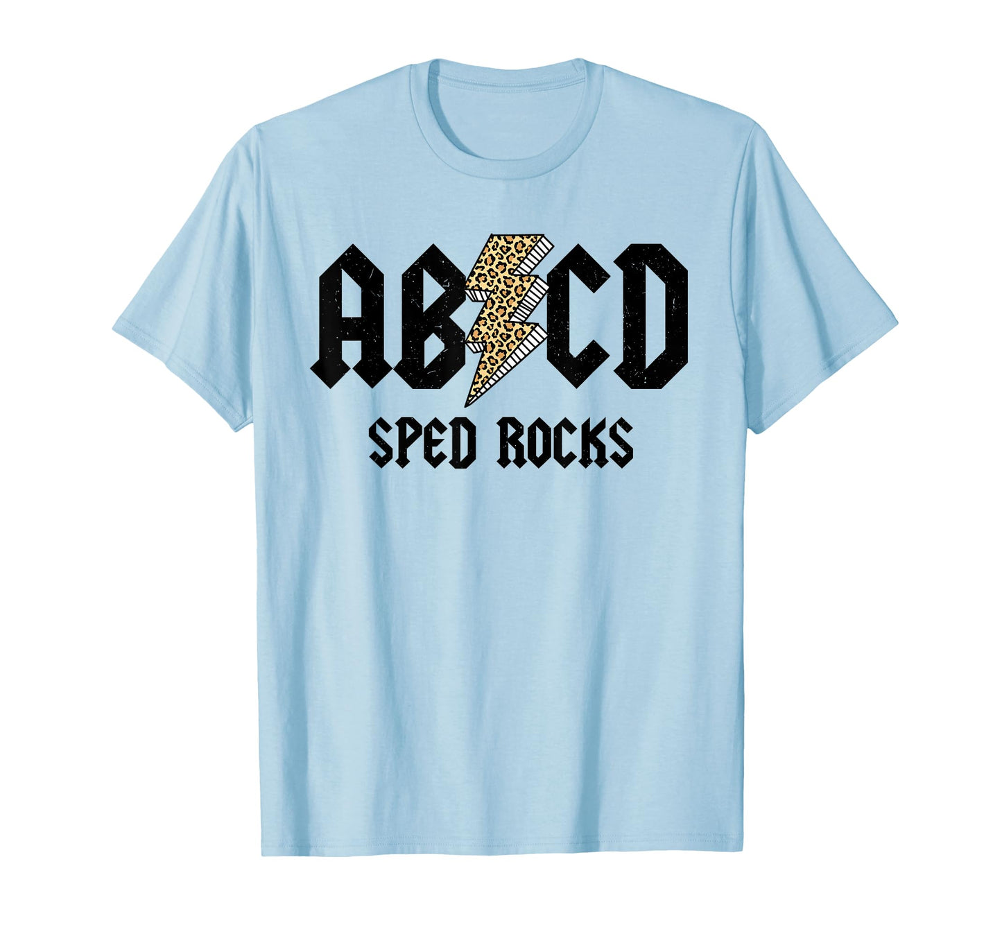 SPED Rocks ABCD Leopard Sped Teacher Educator Back to School T-Shirt for Men Women