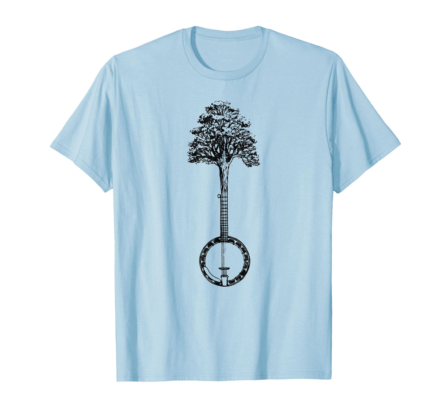 Banjo Tree Minimalist Design Vintage Nature & Music Graphic T-Shirt