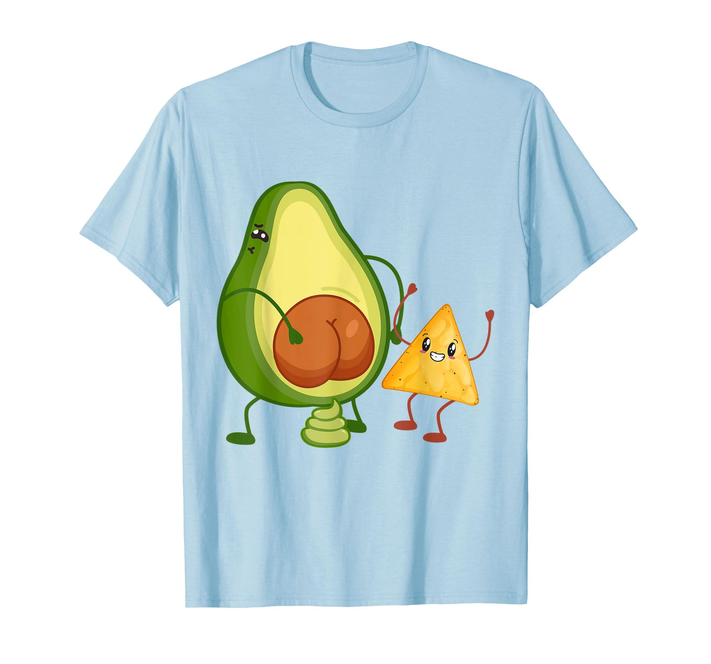 Cute Avocado Butt Pooping Guacamole with Tortilla Funny T-Shirt