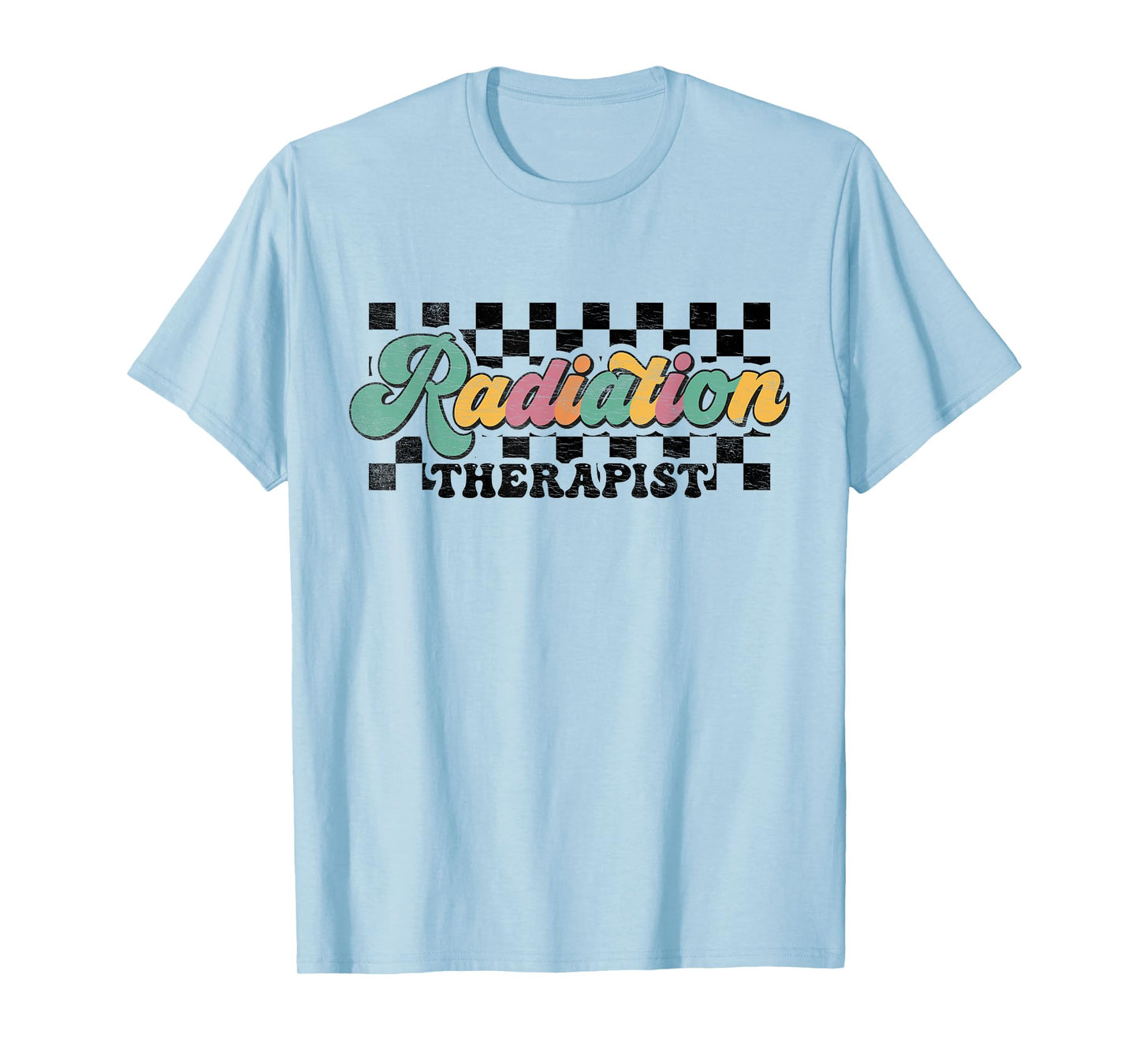 Retro Checkered Radiation Therapist Squad Oncology Nurse T-Shirt