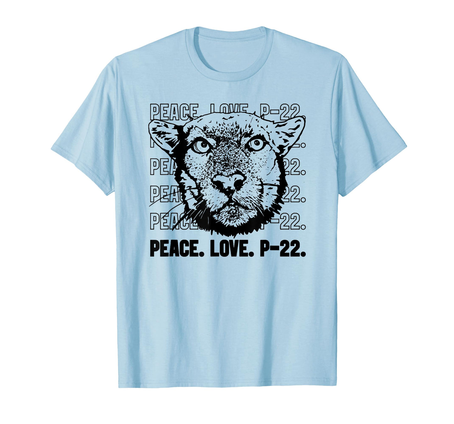P-22 Mountain Lion Legend LA California Art P22 Peace Love T-Shirt
