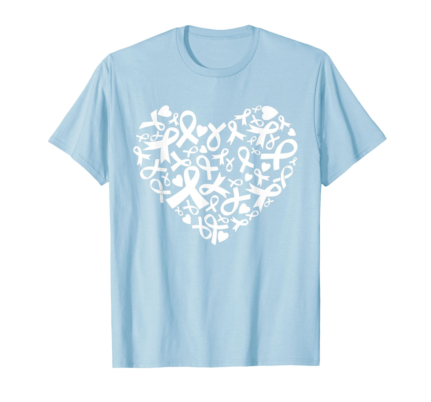 Womens Breast Cancer Awareness Heart Ribbon Pink Support T-Shirt