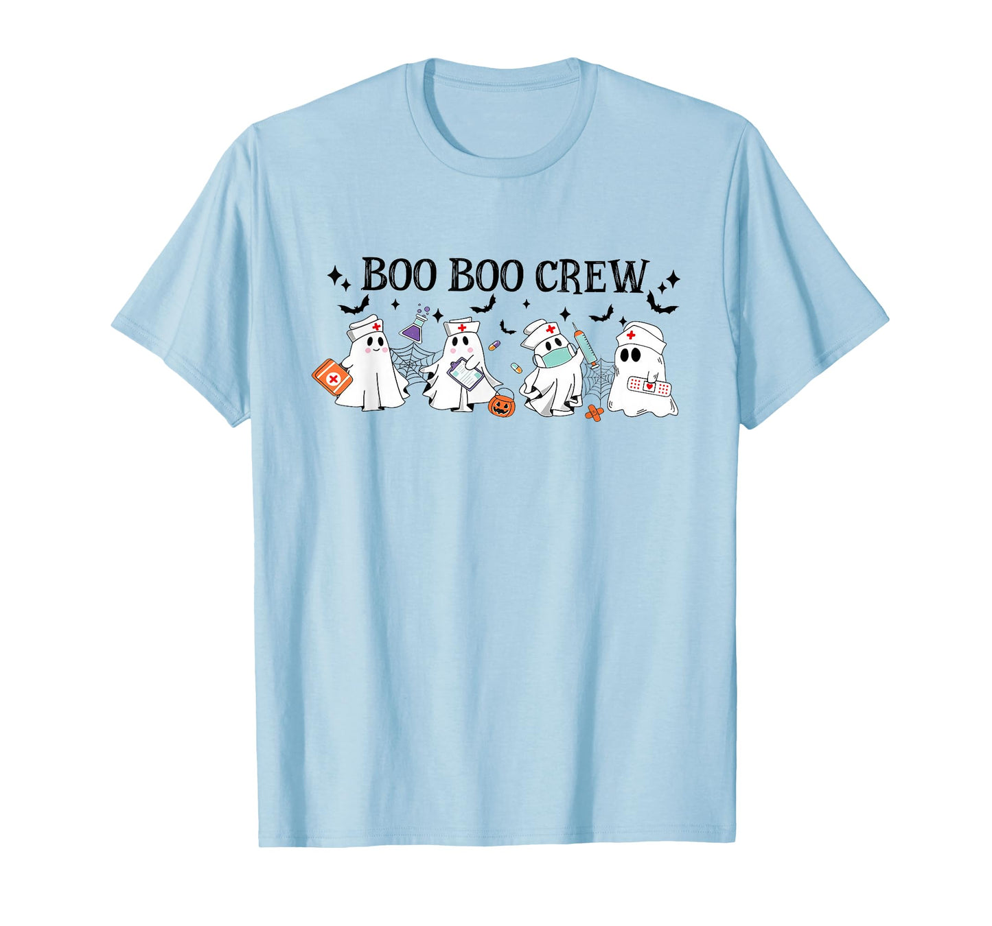 Funny Boo Boo Crew Halloween Costume Nurse Spooky Ghost T-Shirt