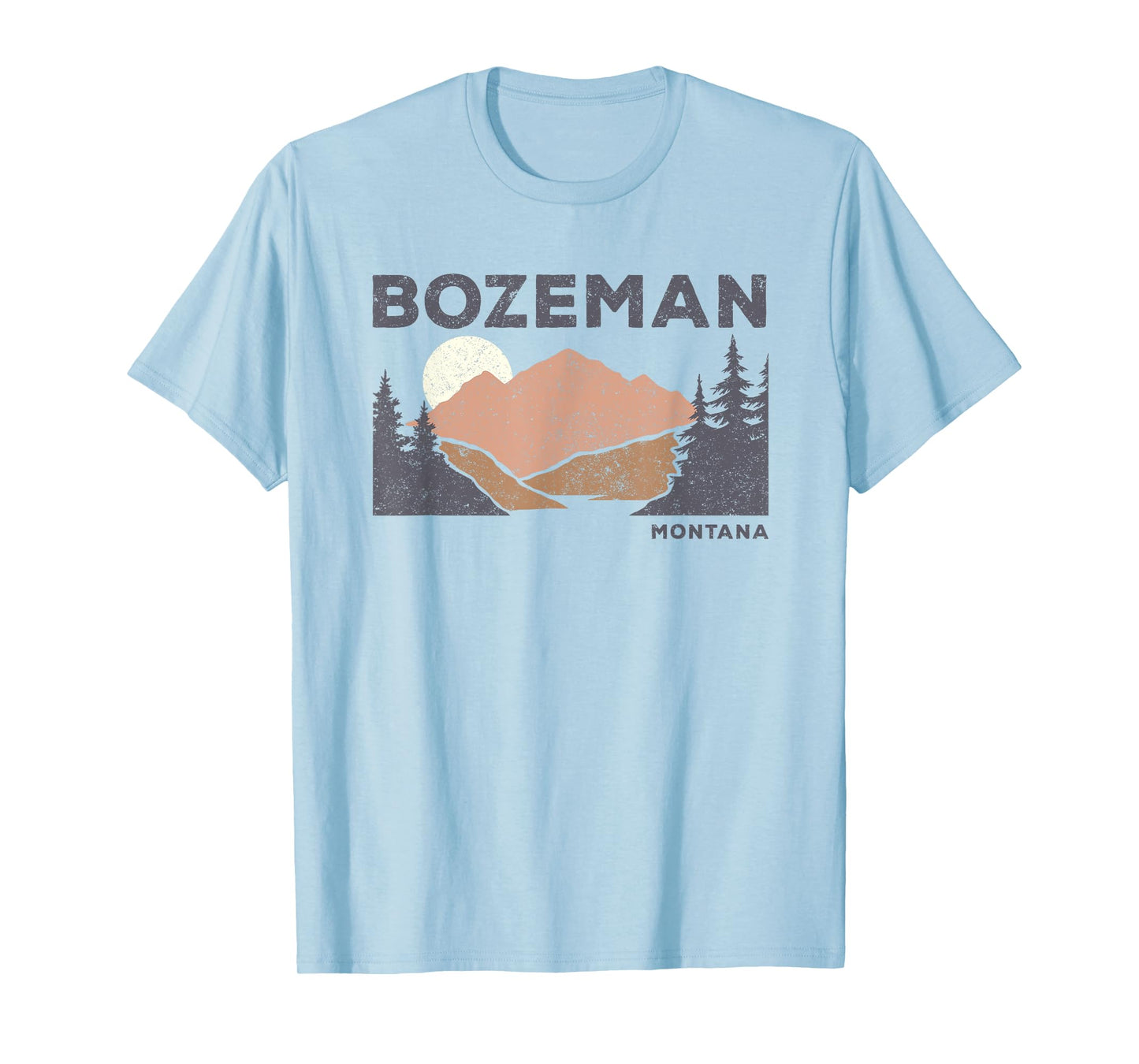 Vintage Bozeman Montana Retro Faded Mountain Nature Forest T-Shirt