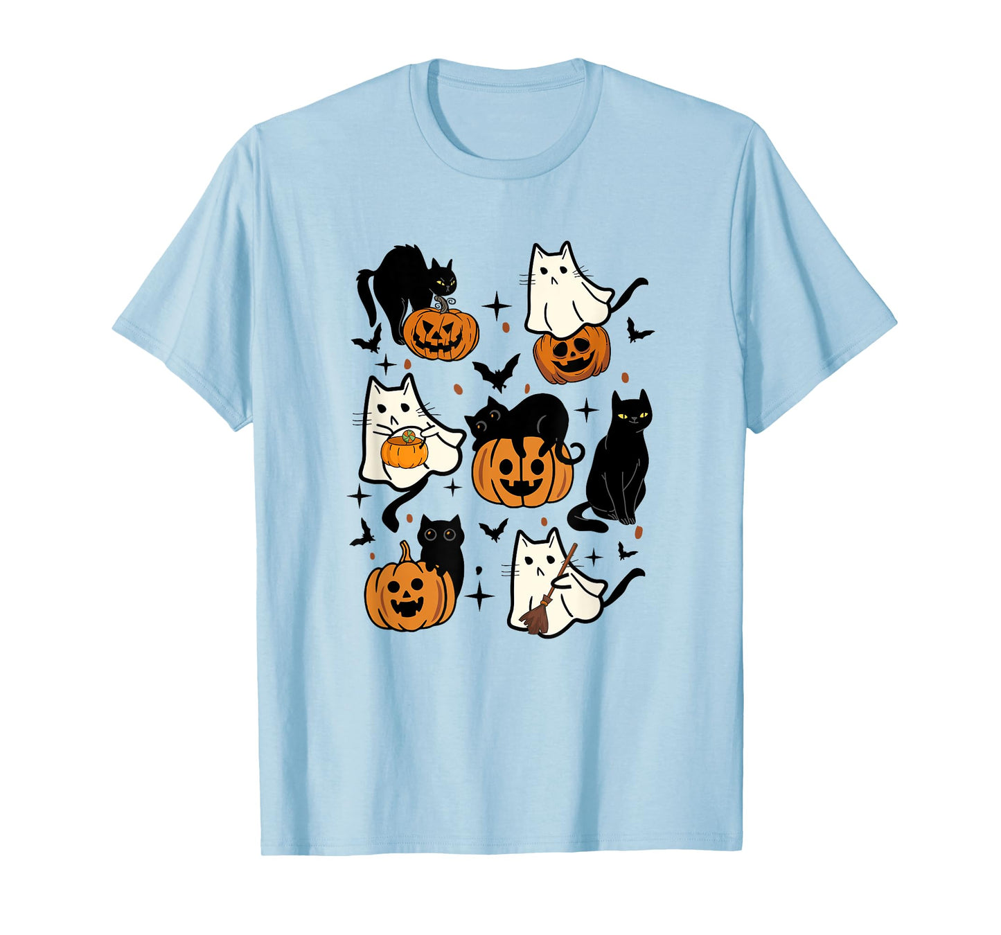 Ghost Kitty Cats Halloween - Cute Spooky Black Cats Costume T-Shirt