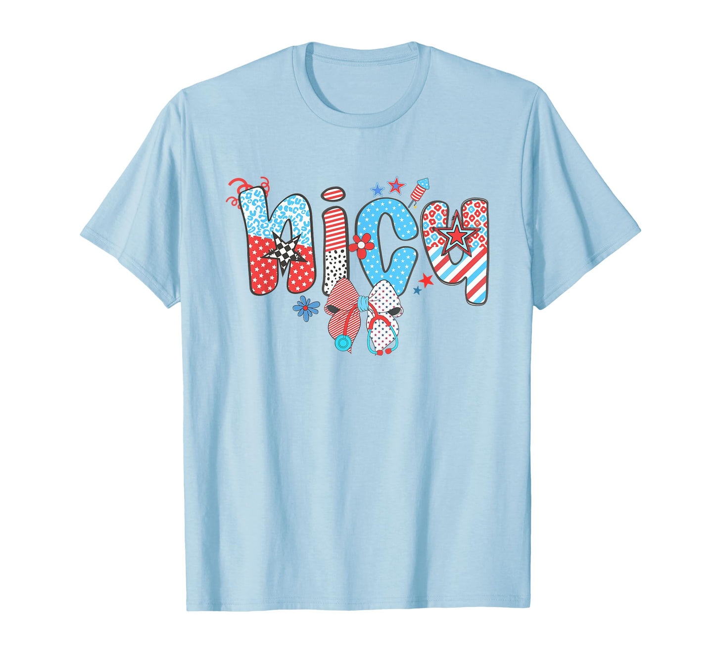 Retro 4th of July NICU Nurse American Neonatal ICU Nurse T-Shirt