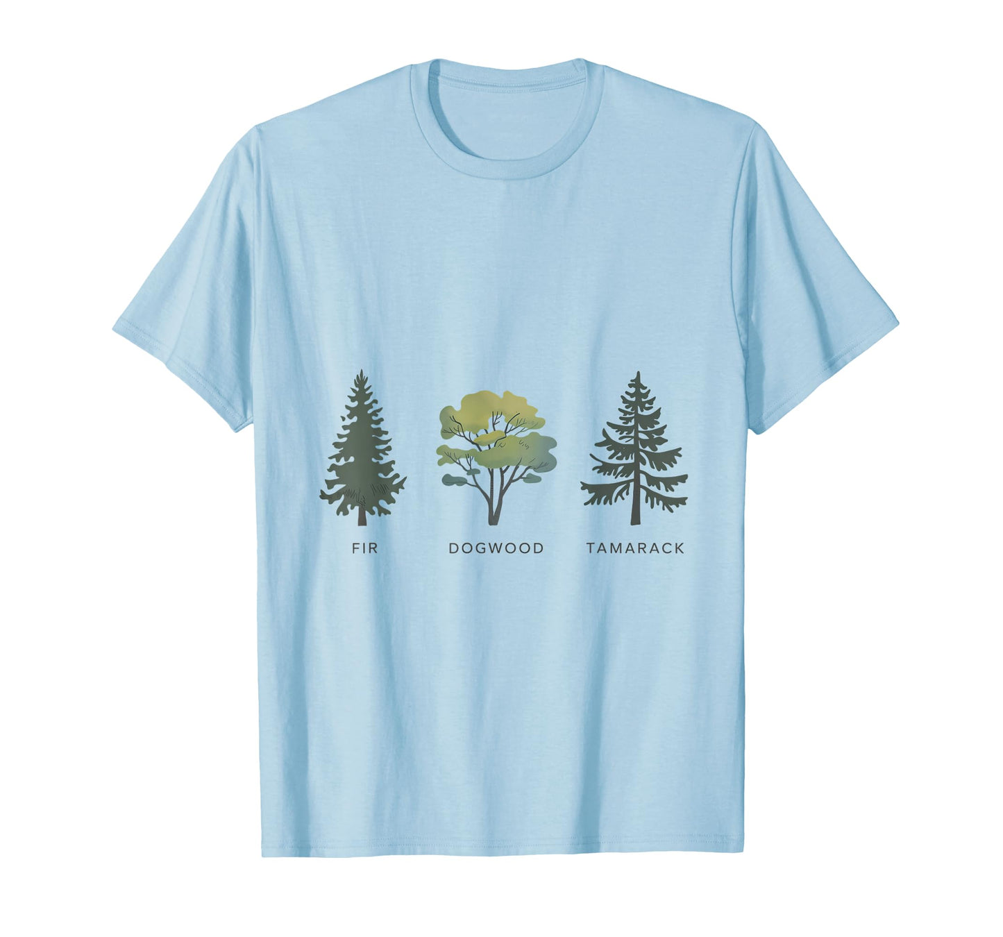 Fir Dogwood Tamarack Tree Silhouettes Nature Art T-Shirt