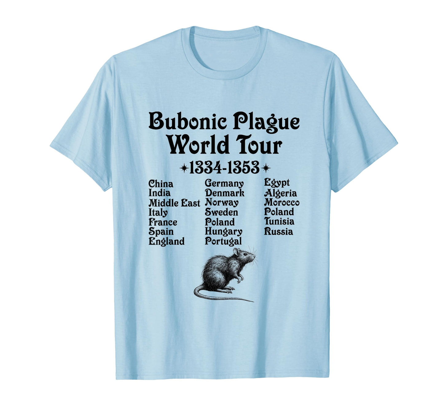 Gothic Bubonic Plague World-Tour Plague Rat Medieval History T-Shirt