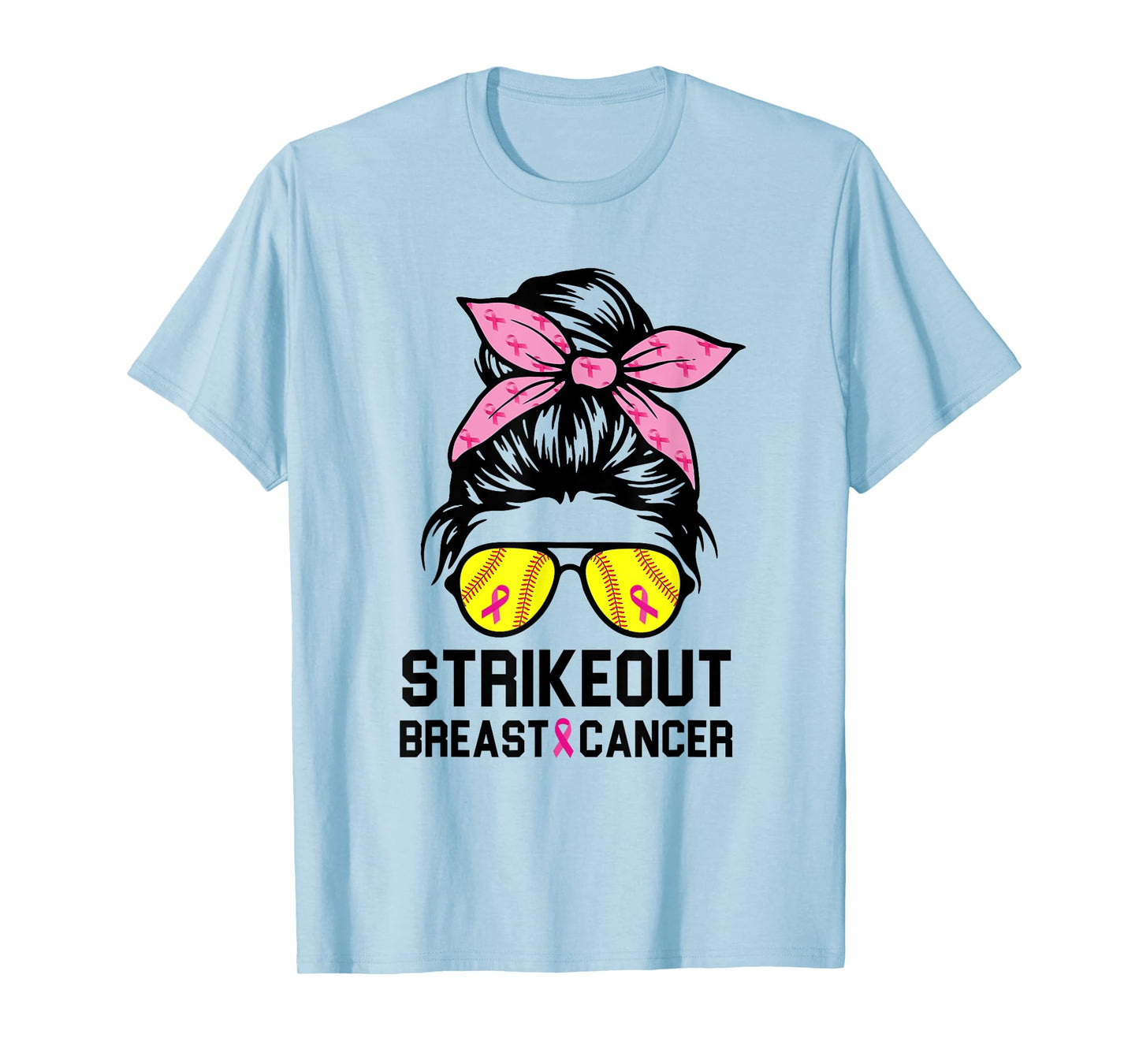 Strike Out Breast Cancer Awareness Softball Mom Women T-Shirt