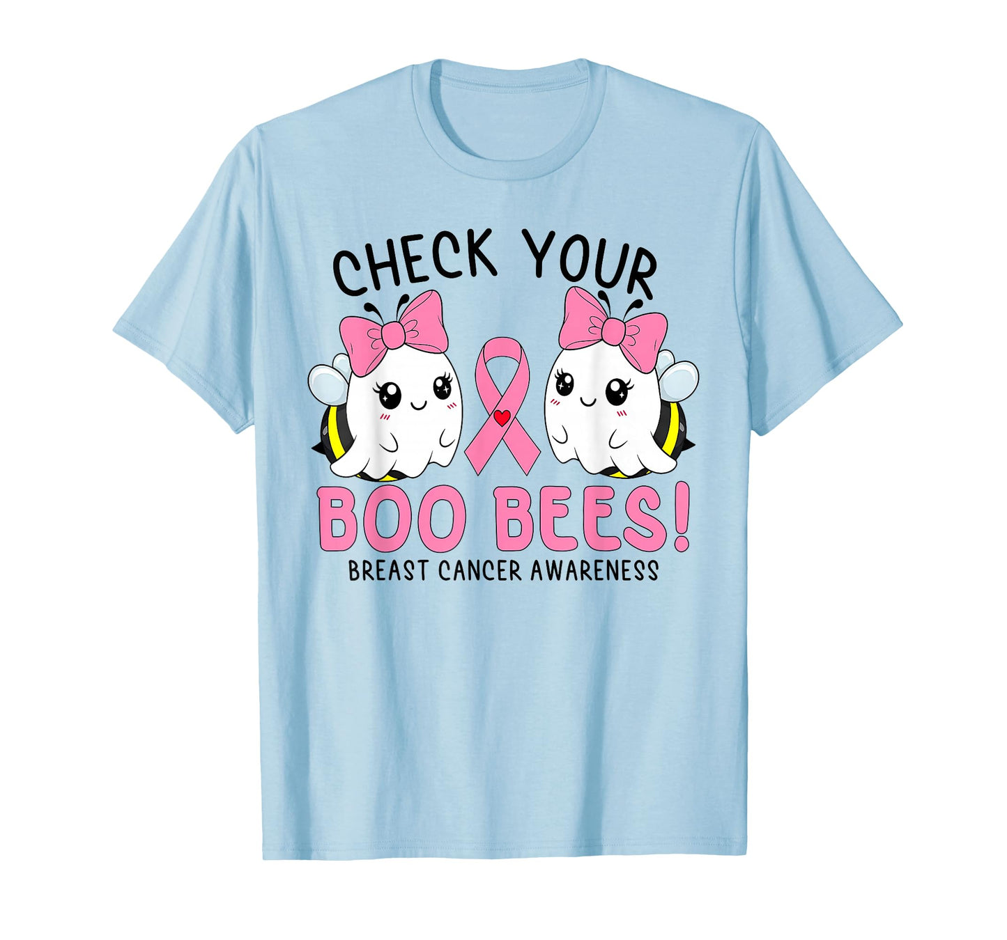 Check Your Boobees Boo Bees Breast Cancer Halloween Ghost T-Shirt