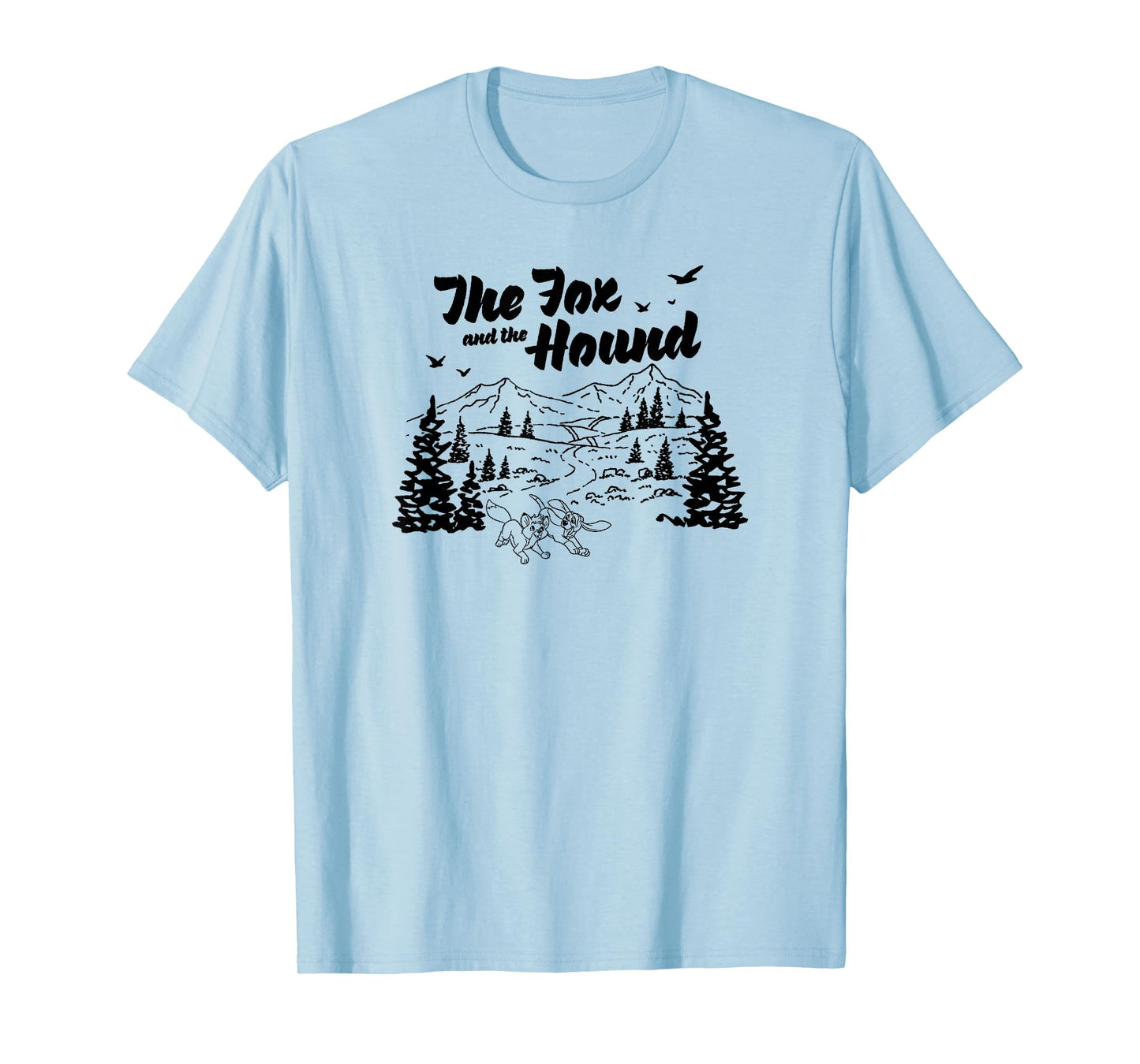 Disney The Fox and the Hound Friends Landscape Vintage Logo T-Shirt