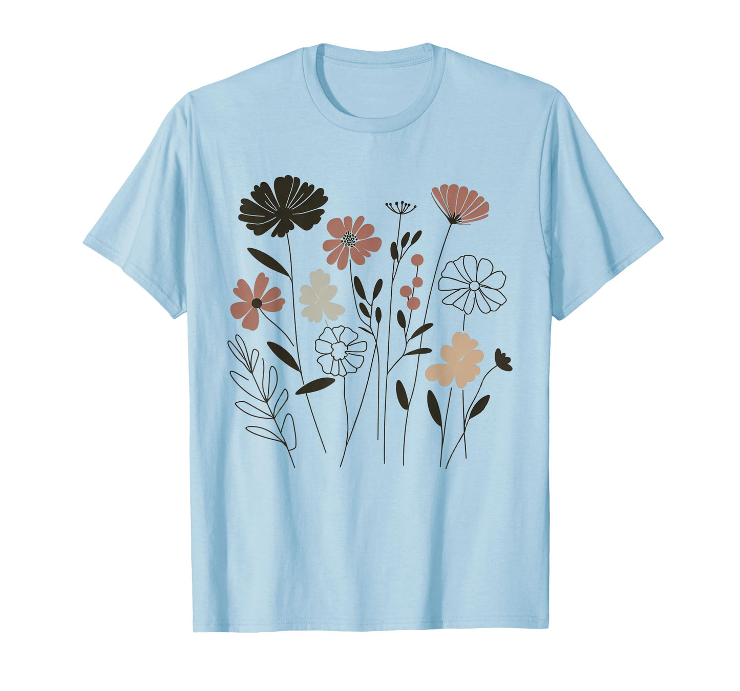 Vintage Wildflower Boho Floral Graphic for Nature Lovers T-Shirt