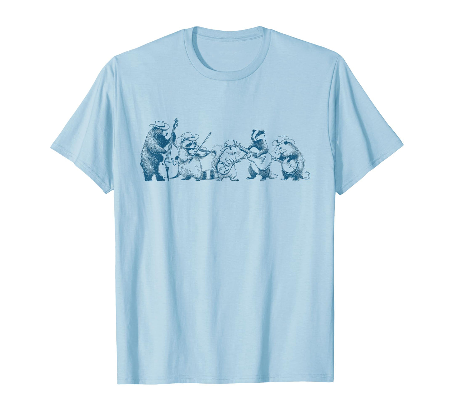 Funny Forest Animals Playing Instruments Vintage Cute Animal T-Shirt