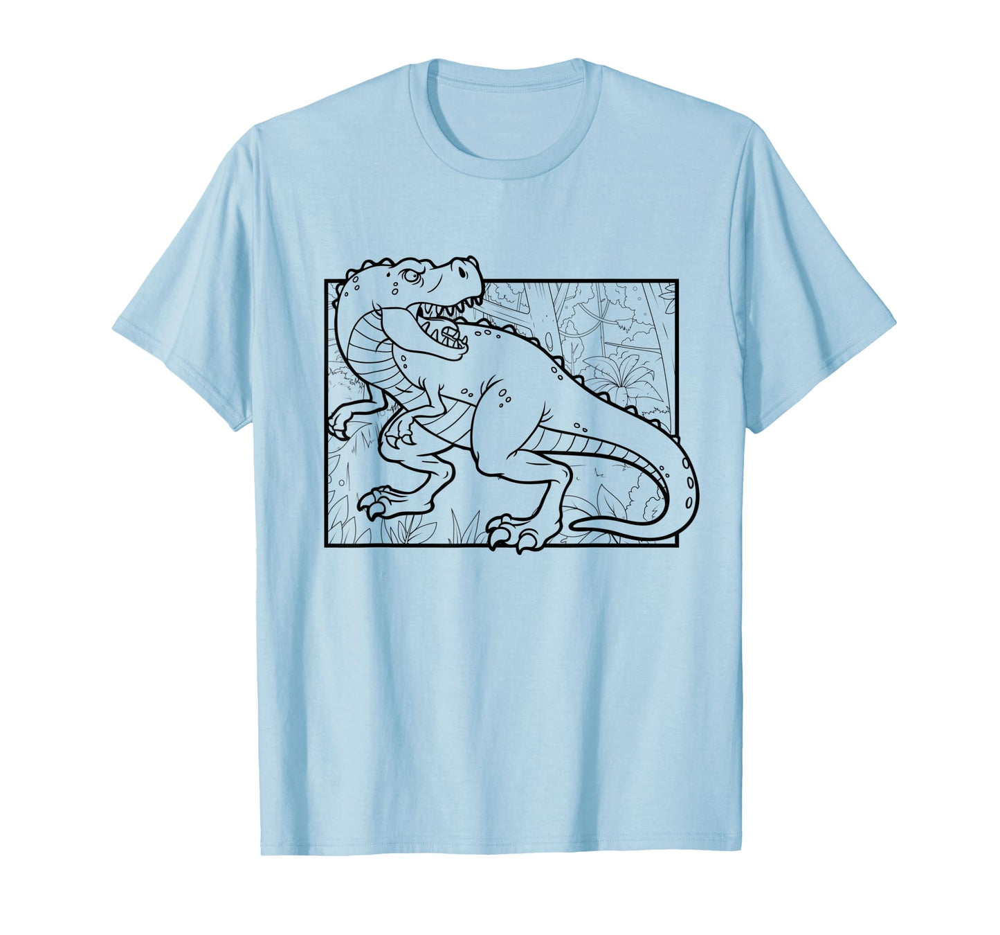 Dino Motif For Coloring And Painting For Artists Children T-Shirt
