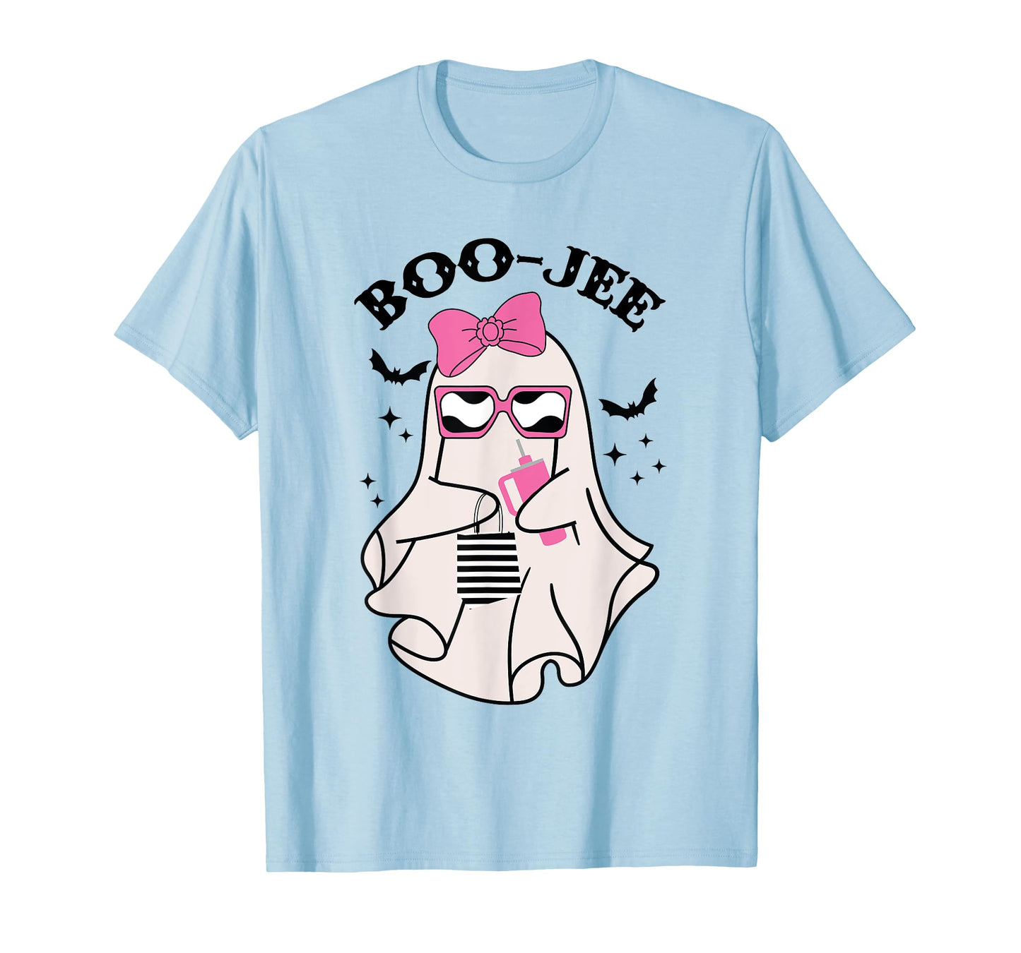 Boo-Jee Funny Halloween Cute Pink ghost Spooky season T-Shirt