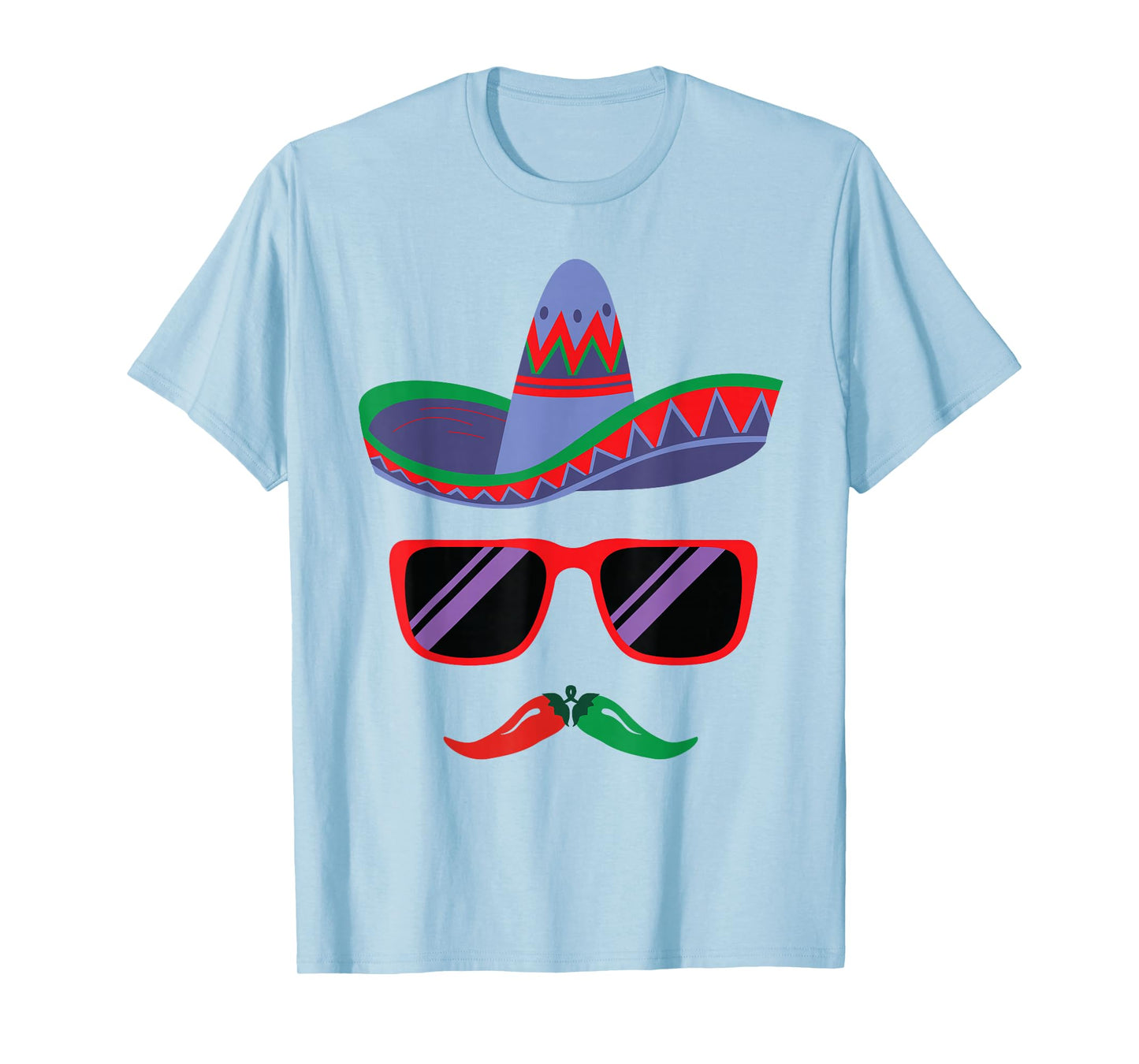 Sombrero Face Cinco De Mayo Mexican Fiesta Party Boys Kids T-Shirt