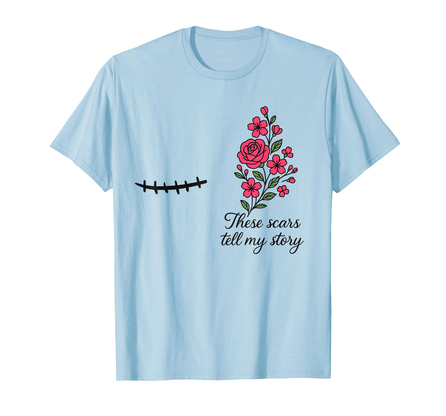 Floral Breast Cancer Awareness Right Mastectomy Survivor T-Shirt
